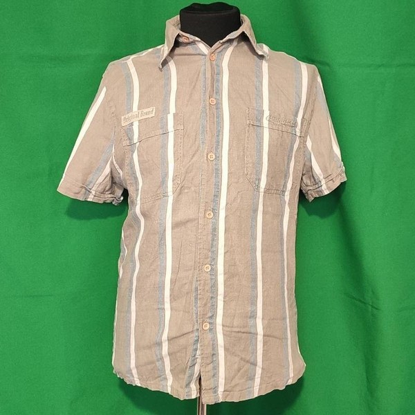 Men Camp David Shirt Beige Linen 36 / S / 44