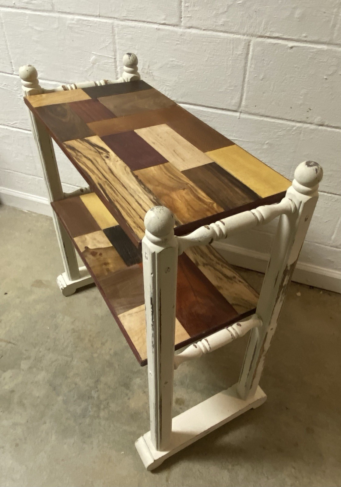 Vintage Bookcase Project, Quilt Wall Hanger Rack,with two Exotic Wood shelves