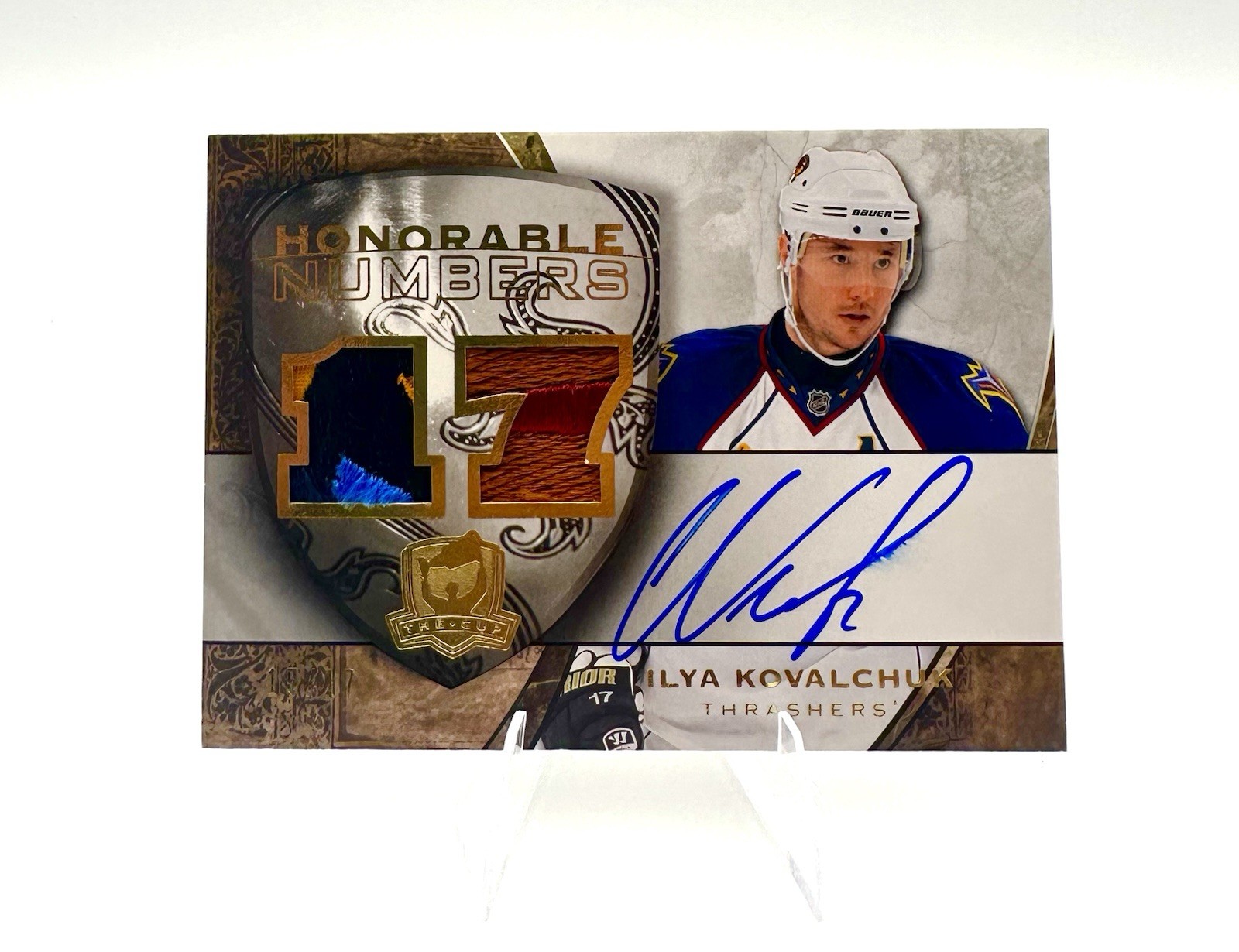 2008-09 The Cup ILYA KOVALCHUK Honorable Numbers /17 Patch Auto Thrashers