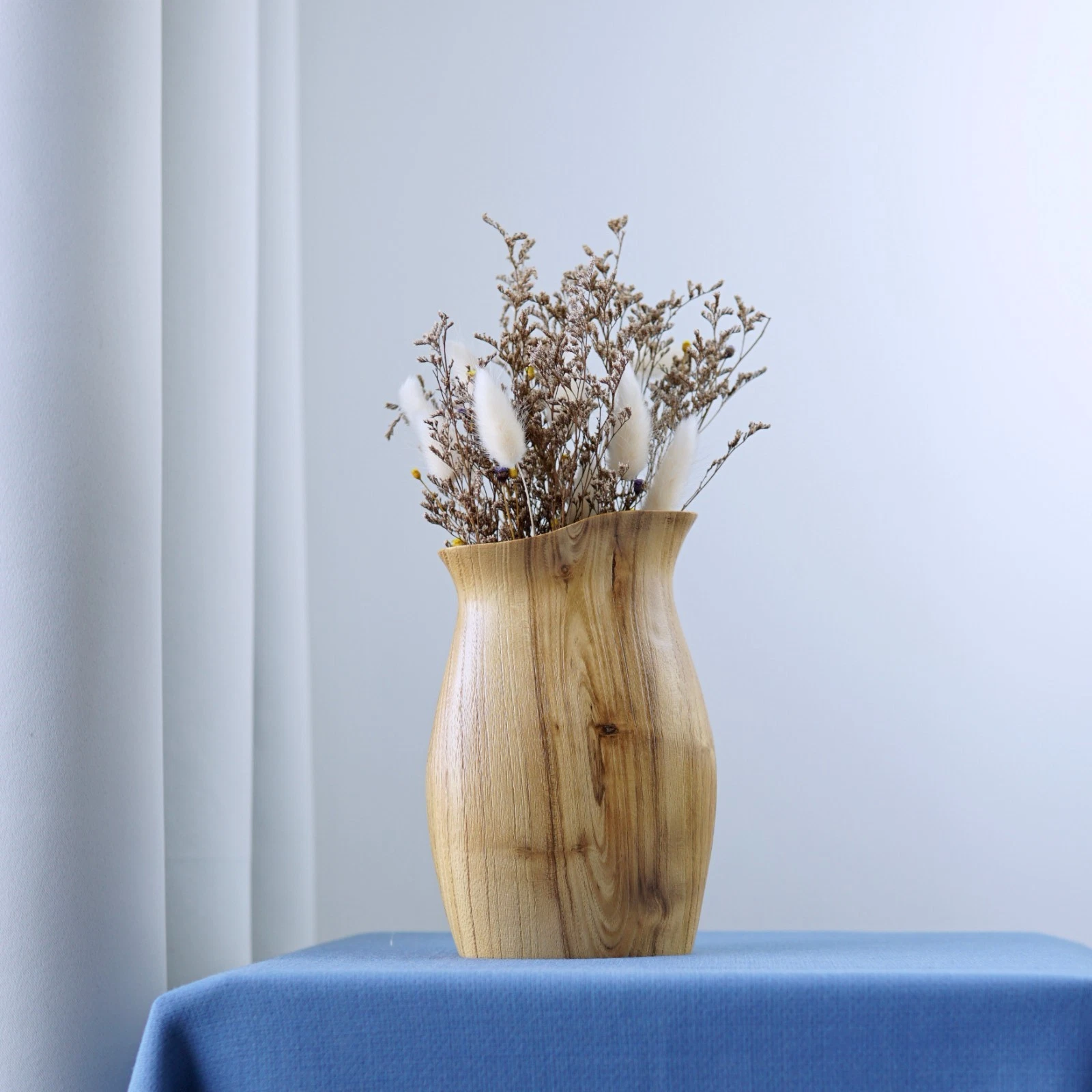 Wooden Vase, Modern Decorative Dried Flower Vase, Decorative ikebana vase