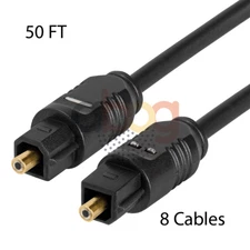 Fiber Optic Cable 8 PCS 50 FT Toslink Digital Audio Soundbar SPDIF Optical Cord