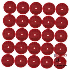 Class A 3-3/16" Round Reflector with Center Mounting Hole - 2 Pack for 25 Red