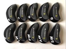 10Pcs Golf Iron Headcovers For Cobra Club Head Covers Caps 4-LW Grey