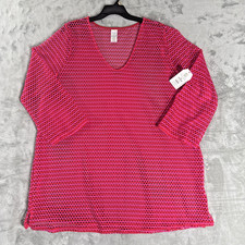 Women Swimsuit Cover Up Time  Tru Pink Size 2X Beach Boho Cottagecore Coastal