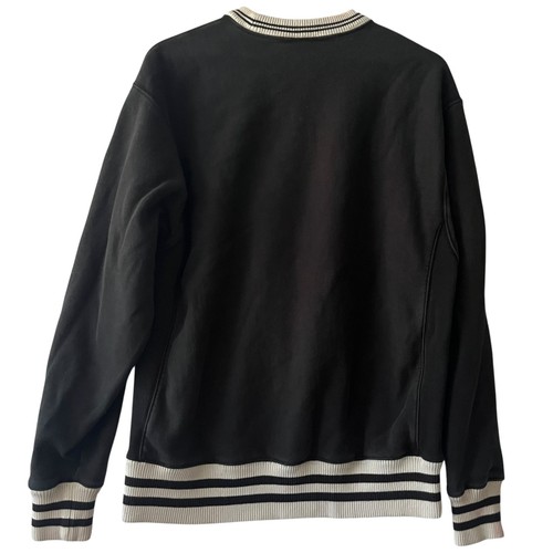 Champion Phys Ed Crewneck Sweatshirt Black Striped Trim Pullover Mens L - Picture 6 of 8