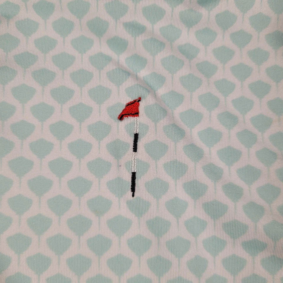 Camisa Polo Greyson Juvenil XL Verde Como Nueva Geométrica Golf Rendimiento Estampado Elástico Foto 4 de 4