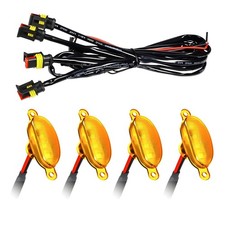 4PCS Car LED Grille Lights, Waterproof Bright Vehicle Grill Lights with Wirin...