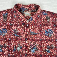 REYN SPOONER Vintage Hawaiian Patchwork Shirt Pullover Button Reverse Print 2XL