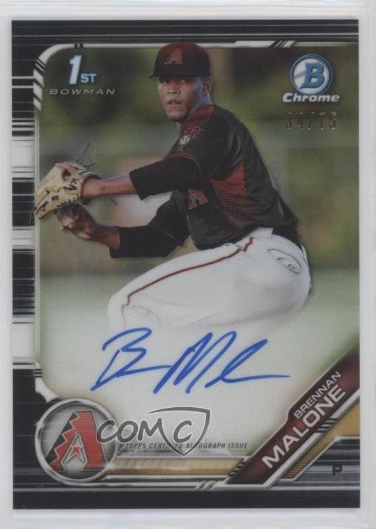 2019 Bowman Draft Chrome Pick Black Refractor 34/75 Brennan Malone Auto 7c5