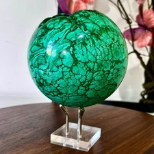 3.85LB Natural malachite ball quartz crystal energy ball Divination meditation