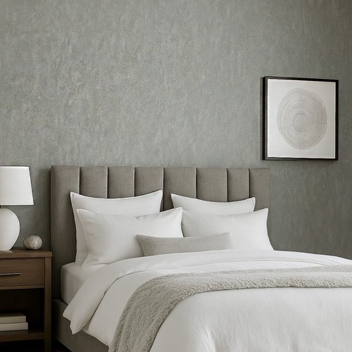 Dark Gray brass bronze metallic distressed fish scale plaster textured Wallpaper - Picture 4 of 16