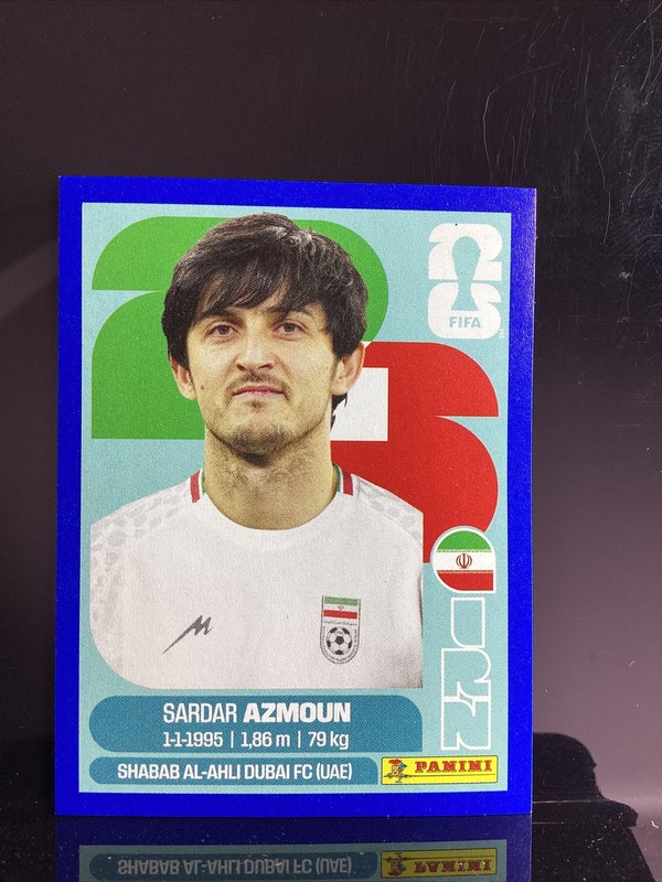 Panini World Cup 2026 Sticker IRN 17 Sardar Azmoun Iran Blue Border