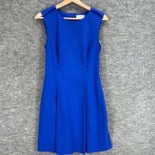 Calvin Klein Dress Women 6 Blue Sheath Midi Zipper Lined Sleeveless Casual