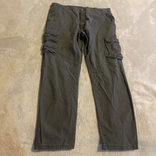 Wrangler Mens Cargo Pants Regular Taper Gray Cotton Blend Size 38x30 Streetwear