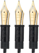 Set of 3 Jinhao 100 Fountain Pen Nibs with Black Section Feed (EF, F and M) G...