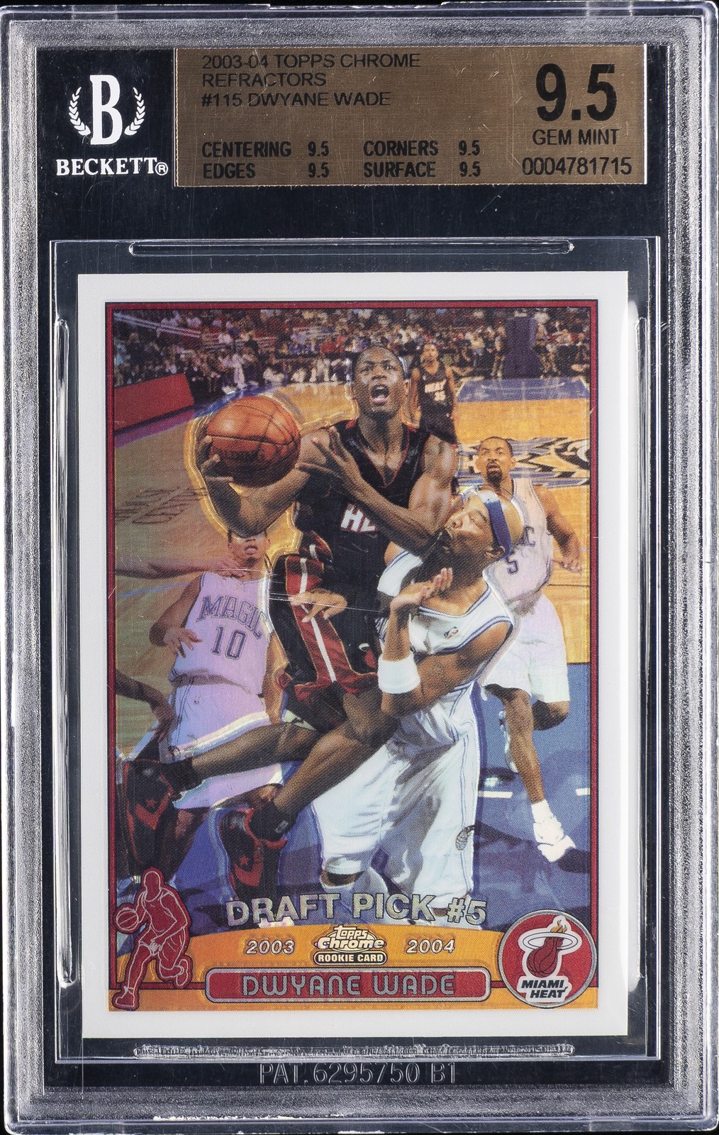 2003-04 TOPPS CHROME REFRACTORS #115 DWAYNE WADE BGS 9.5