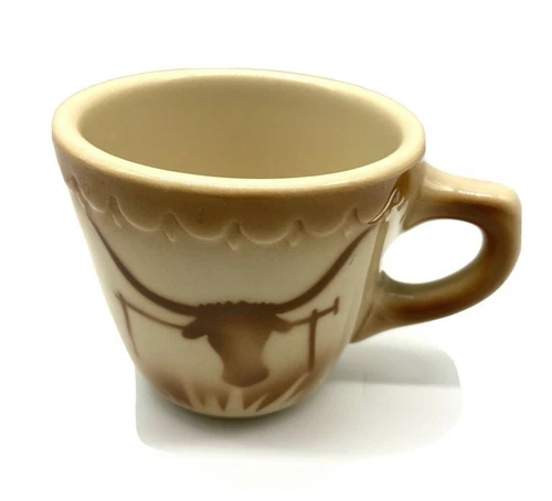 Rare Syracuse China Restaurant ware Cup Mug Airbrushed Steer head 8 ounce 