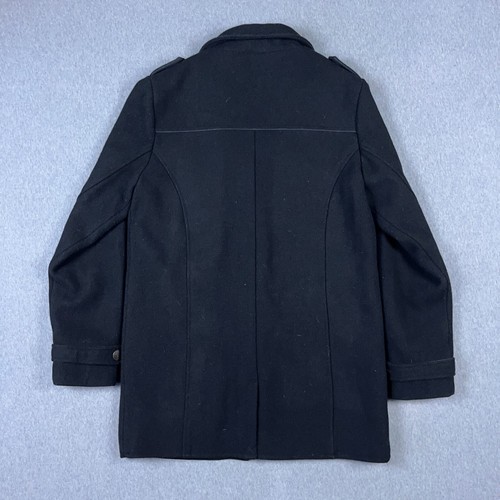 Rebel8 Jacket Mens Large Wool Blend Coat Black Grunge Skater Military Long - Picture 9 of 14