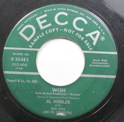 50S 60S Promo 45 Al Hibbler - The Crying Wind / Wish On Decca | eBay