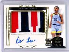 2023 Leaf Trinity Gold RPA Rookie Patch Auto 13/75 #PA-JL2 Justin Lewis RC