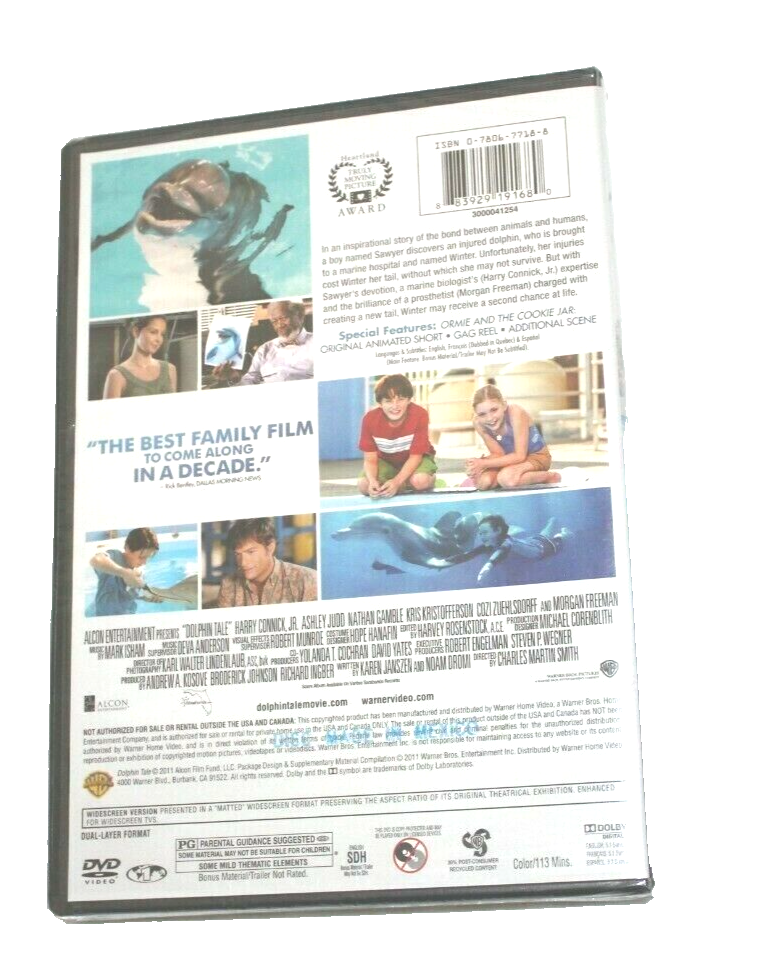 Dolphin Tale DVD 2011 Harry Connick Jr Ashley Judd Morgan Freeman
