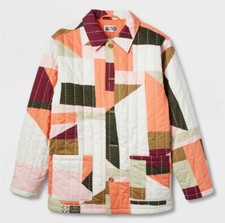 Gee's Bend X Target Black History Month Quilted Jacket - L White Orange Coat