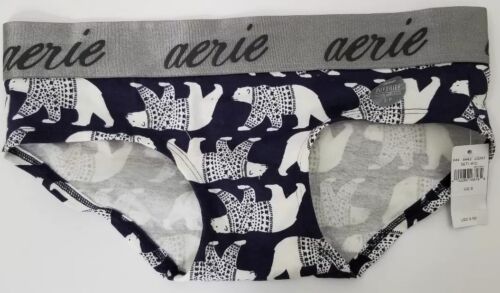 Aerie Boy Brief Panty Blue Polar Bear in Sweater Size Small New - 第 1/2 張圖片