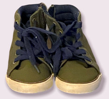 Cat  Jack Olive green High top lace up Sneakers with zipper on side Sz 9 Boys