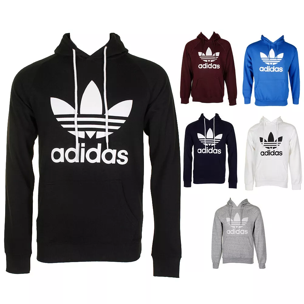 Adidas men's original trefoil street graphic front pocket hoodie top