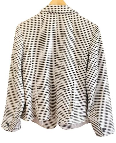 Talbots Womens Plus Size White Black Checkered Petite Blazer Size 1X NWOT Spring - Picture 2 of 4