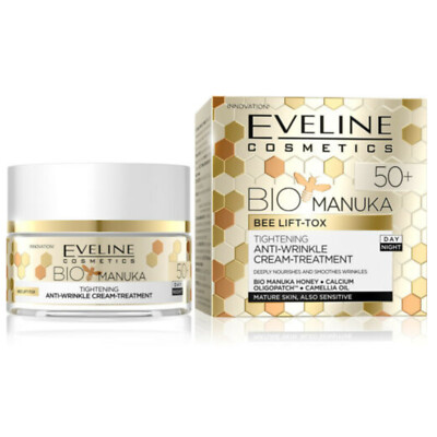 Eveline BIO Manuka 50+ Tag und Nacht Anti Falten Gesichtscreme Behandlung 50ml