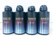 4 Bath  Body Works BLACK TIE Body Spray 3.7oz SET of 4