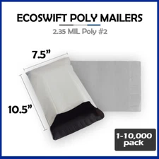 1-10000 7.5x10.5 "EcoSwift" Poly Mailers Envelope Plastic Shipping Bags 2.35 MIL