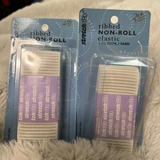 Lot Of 2 Stretchrite Elastic Ribbed Non Roll 1.5 inch x 1 Yard Made In USA 1648