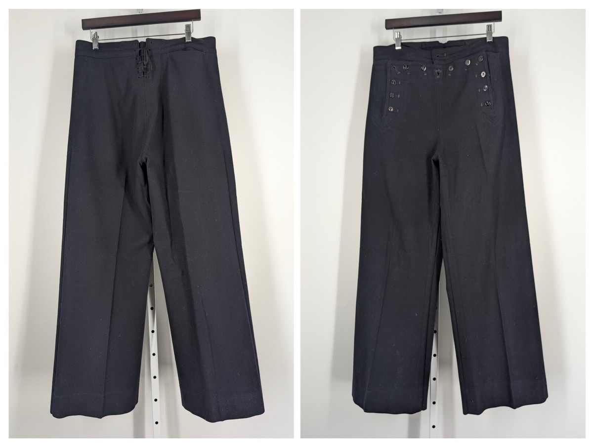 Stein-Way Clothing Co. Wool Navy Military Lace up Back