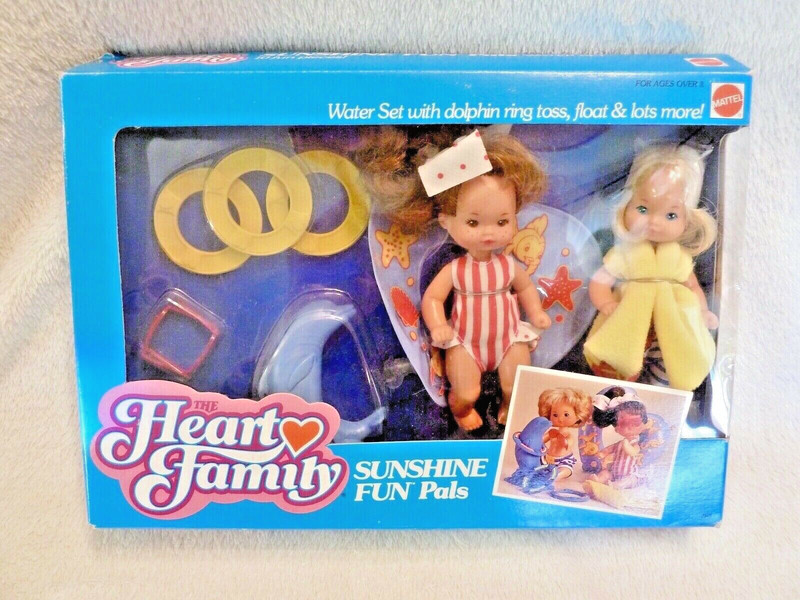 Heart Family - Mattel Sunshine Fun Pals Water Set, NIB TWO Dolls, 1988