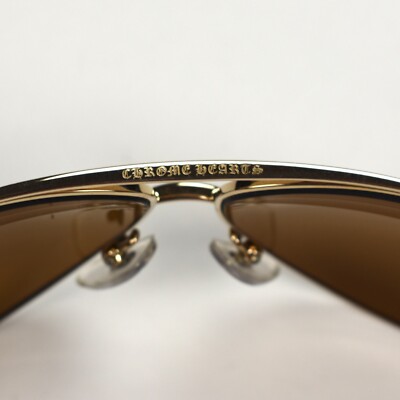 1996 Chrome Hearts Baby Gravy Aviator Sunglasses Gold White