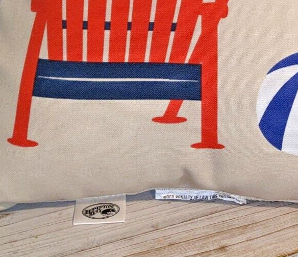 Hampton Bay Coastal Beach Summer 2 Two Pillows Toss Throw Umbrella Ball