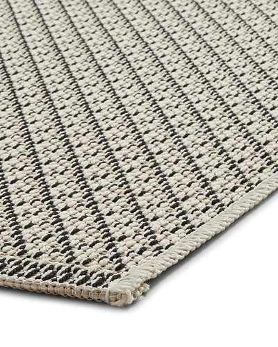 INDOOR OUTDOOR STITCH PATIO RUG 120X170 160X230 GARDEN 9683 BEIGE BLACK - Picture 7 of 7