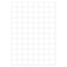 1 Sheet/96Pcs 15mm Dia PVC Self Adhesive Screw Hole Cover Stickers, White