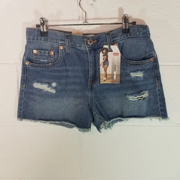 Levis girlfriend slim through thigh shorts girls size 16 new - Image 3 of 4