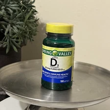 Spring Valley Vitamin D3  1,000 IU 25 mcg 100 Softgels Bone & Immune Support