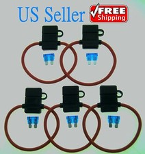5Pack 10Gauge Inline ATC Fuse Holder 15AMP Fuse With Cover New Car Truck Install