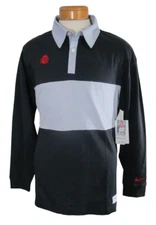 NWT Nike Ohio State Buckeyes Campus Collection L/S Rugby Polo XL Black/Grey