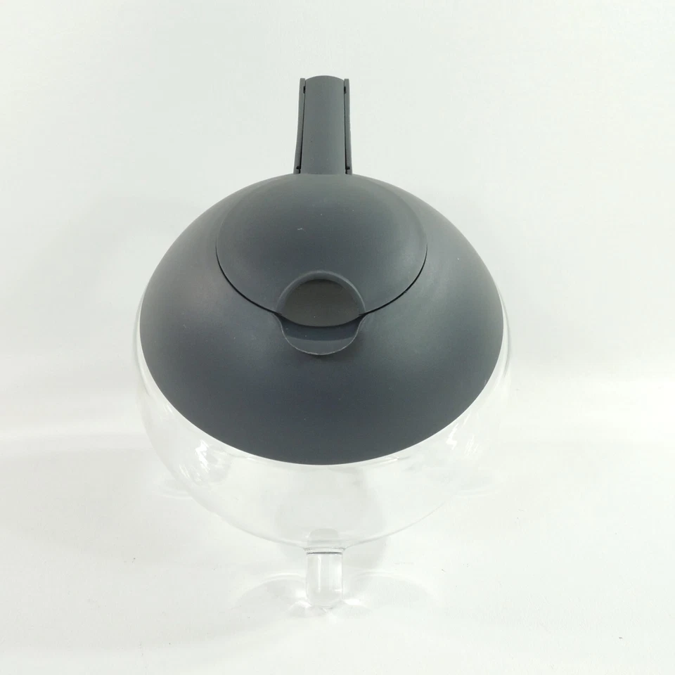 German Jena Jenaer Glas GLOBO Tilting Glass Teapot with Lid and Infuser Gray - Image 2 of 4