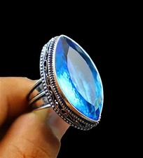 Swiss Topaz Ring 925 Sterling Silver Ring Handmade Gemstone Ring Women's Rings