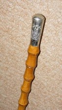 WW1 Military Whangee Bamboo King Edward VI School OTC Swagger Stick