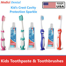 Dental Crest Sparkle Kids Toothpaste with Child Toothbrush Soft Bristle Dinosaur