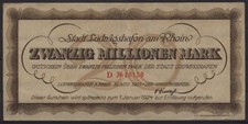 [20989] - Notgeld LUDWIGSHAFEN am NADRENIE, miasto, 20 milionów marek, 31.08.1923, K