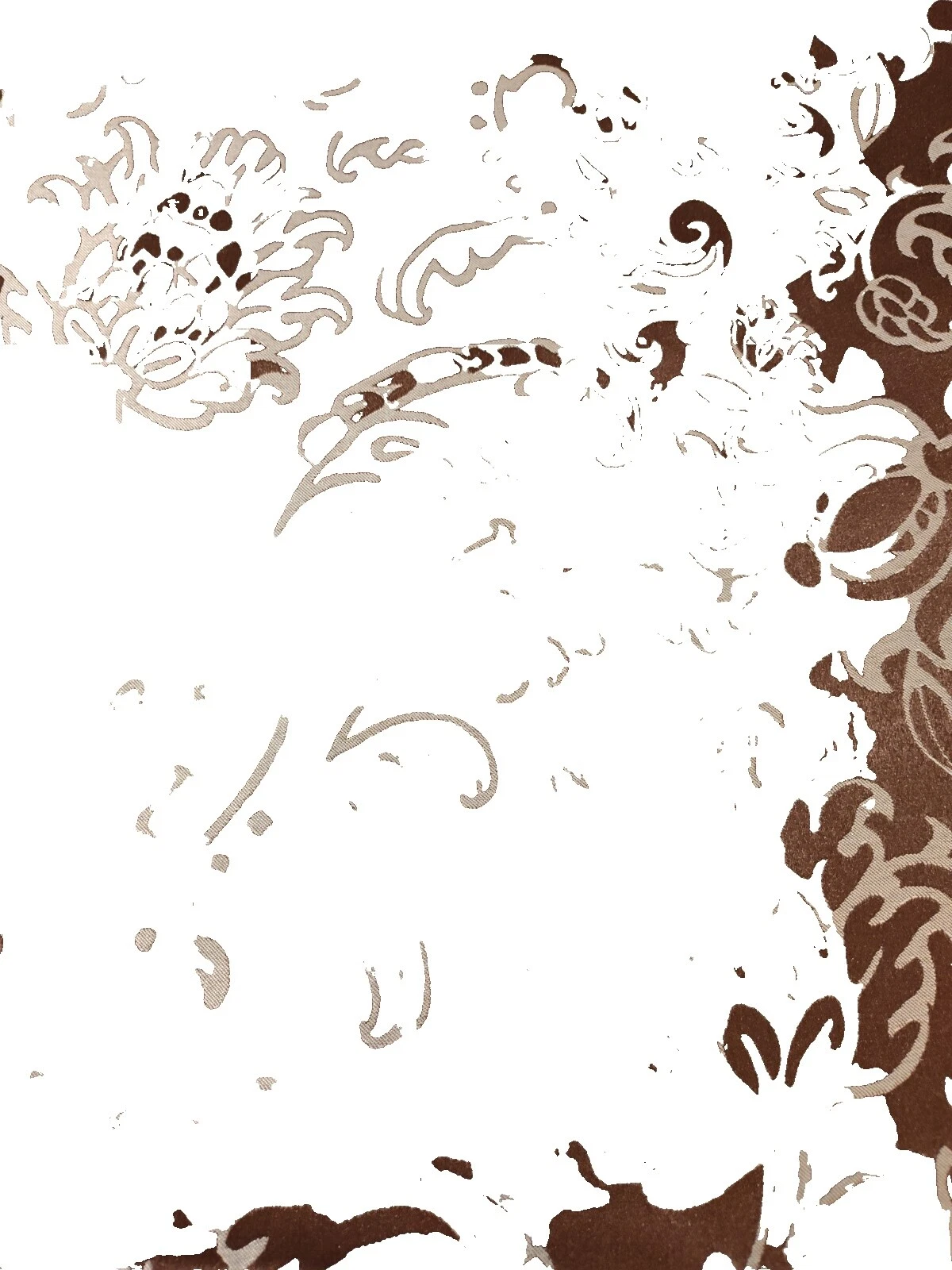 Géneros artesanales Floral Marrón Satinado